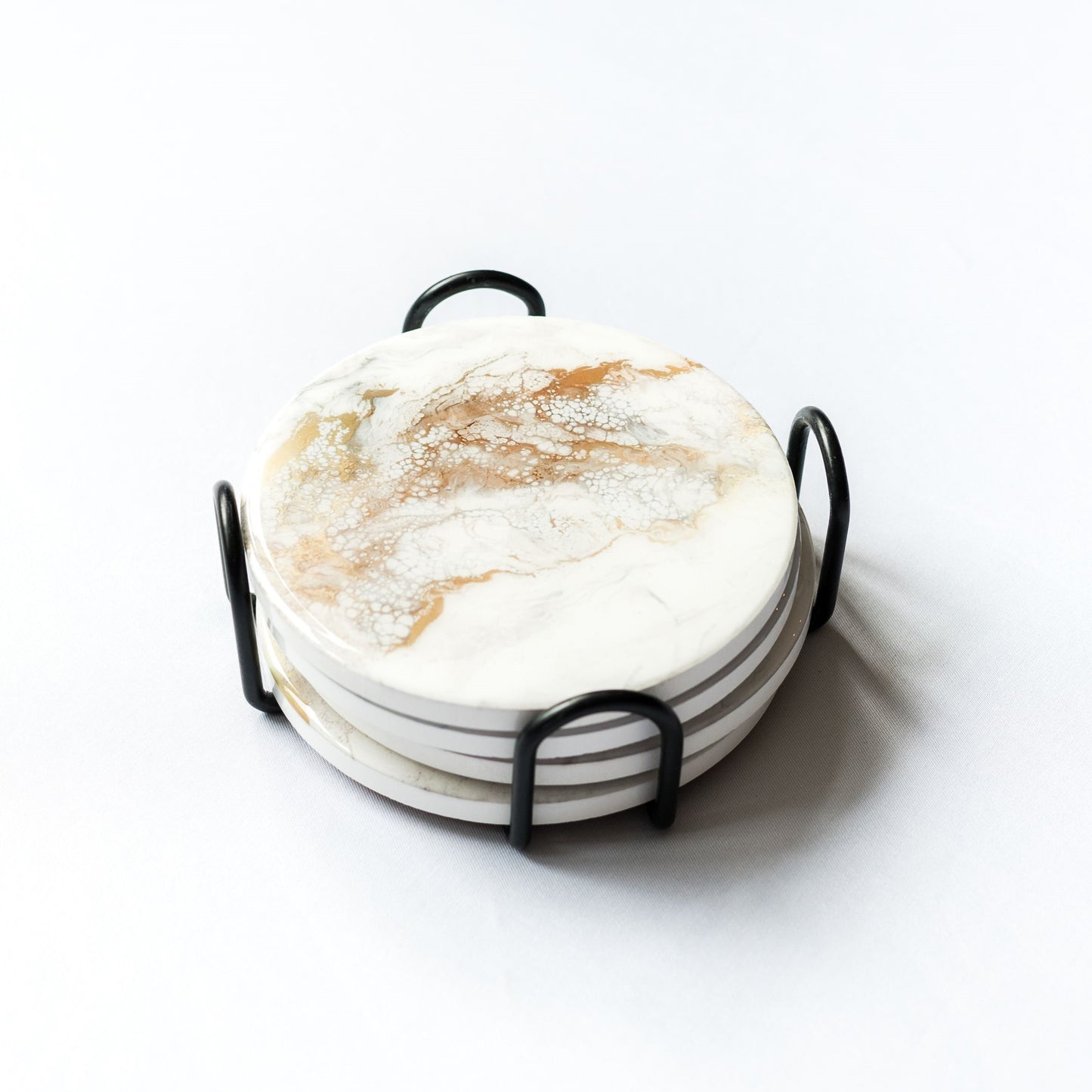 ceramic coaster accented with resin