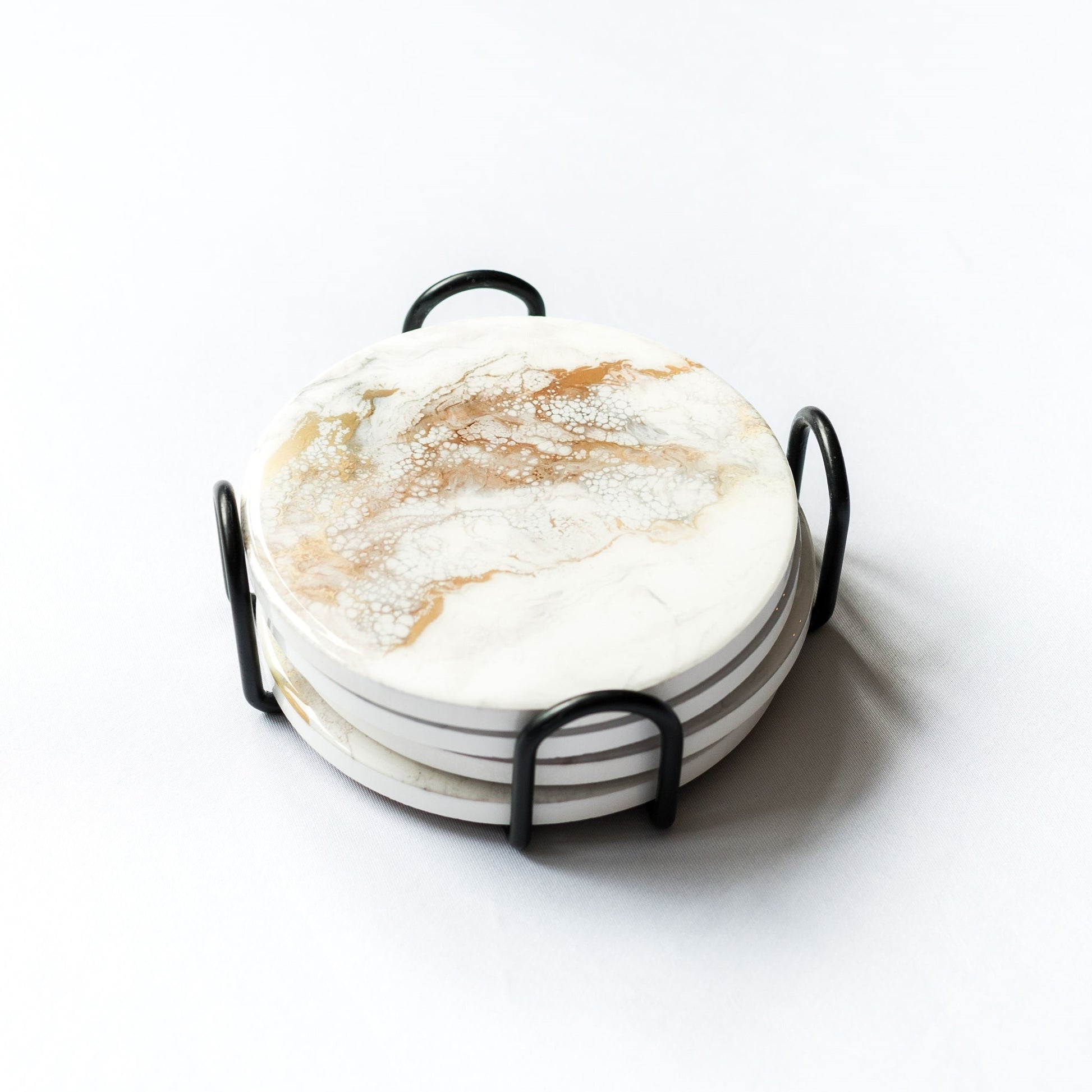 ceramic coaster accented with resin
