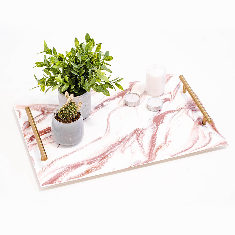 discontinued serving tray accented with resin
