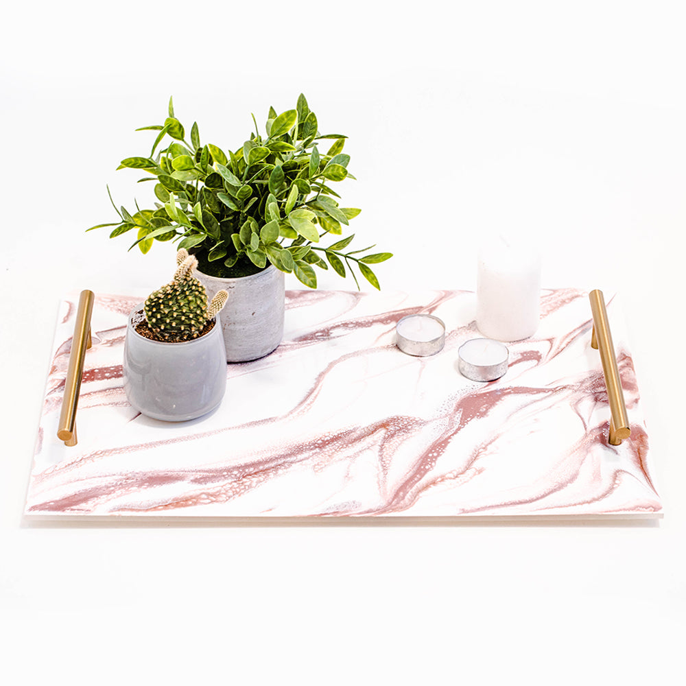 discontinued serving tray accented with resin