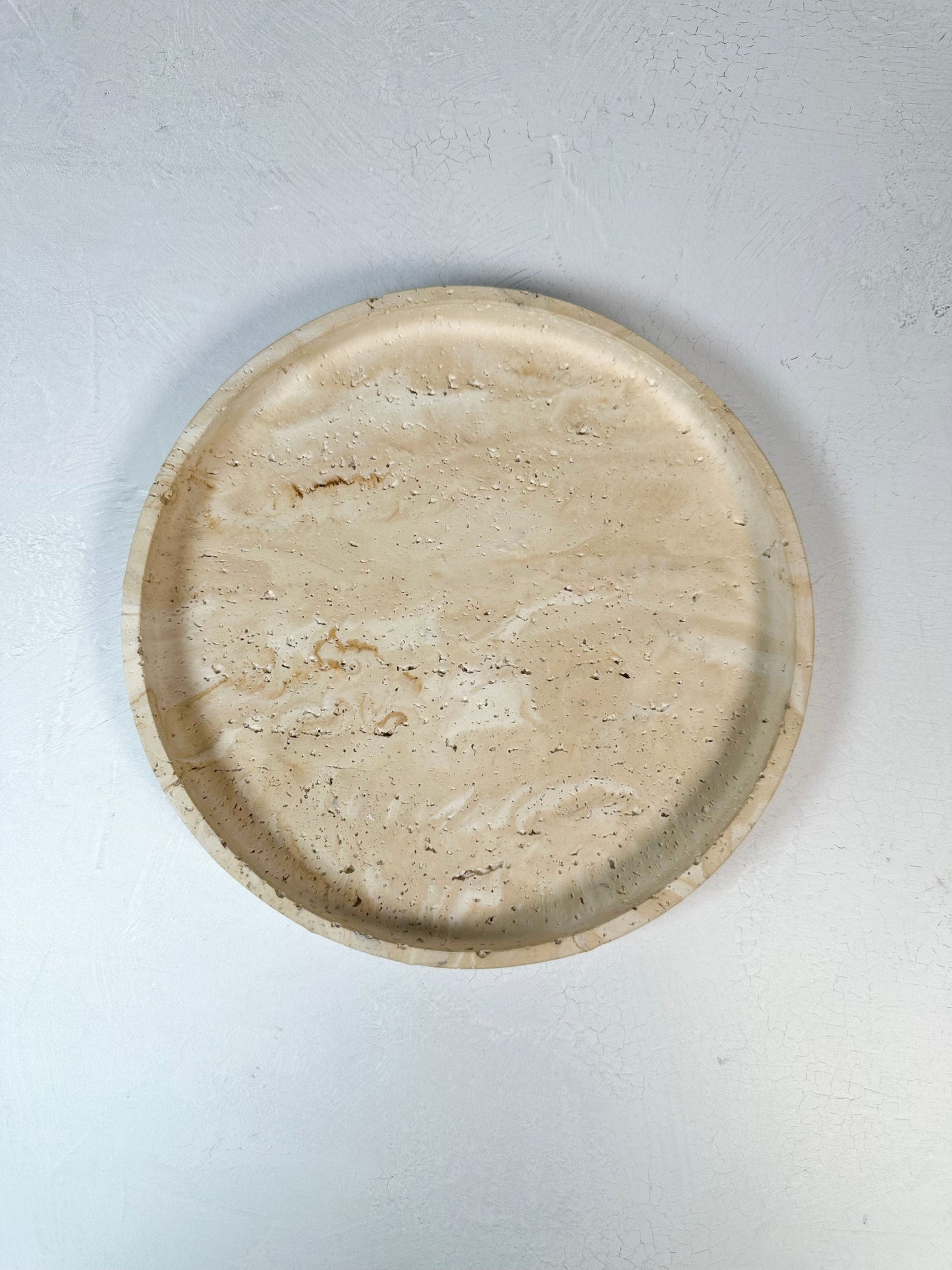 Travertine and Lava Rock Round Trays