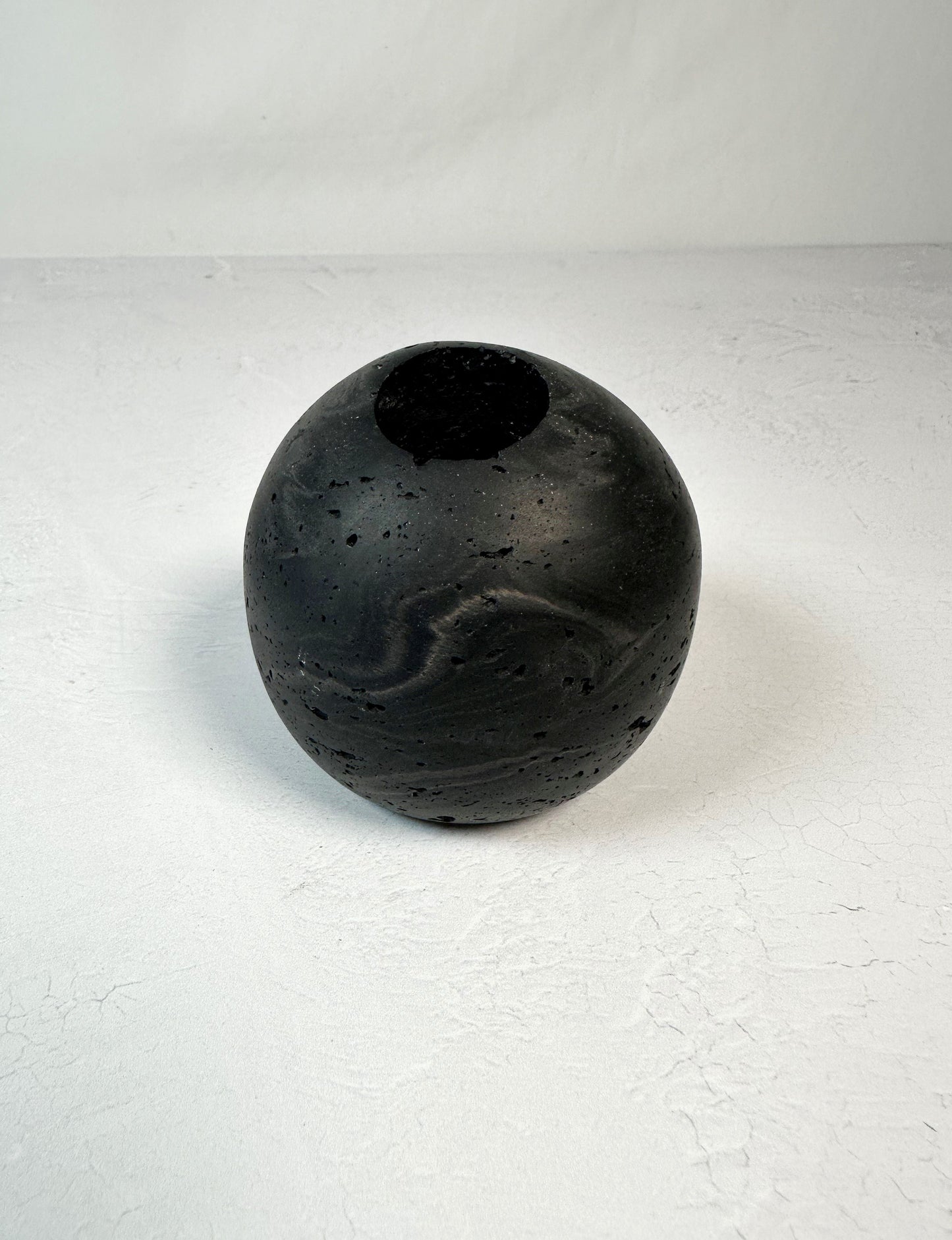 Travertine and Lava Rock Luna Match Holder