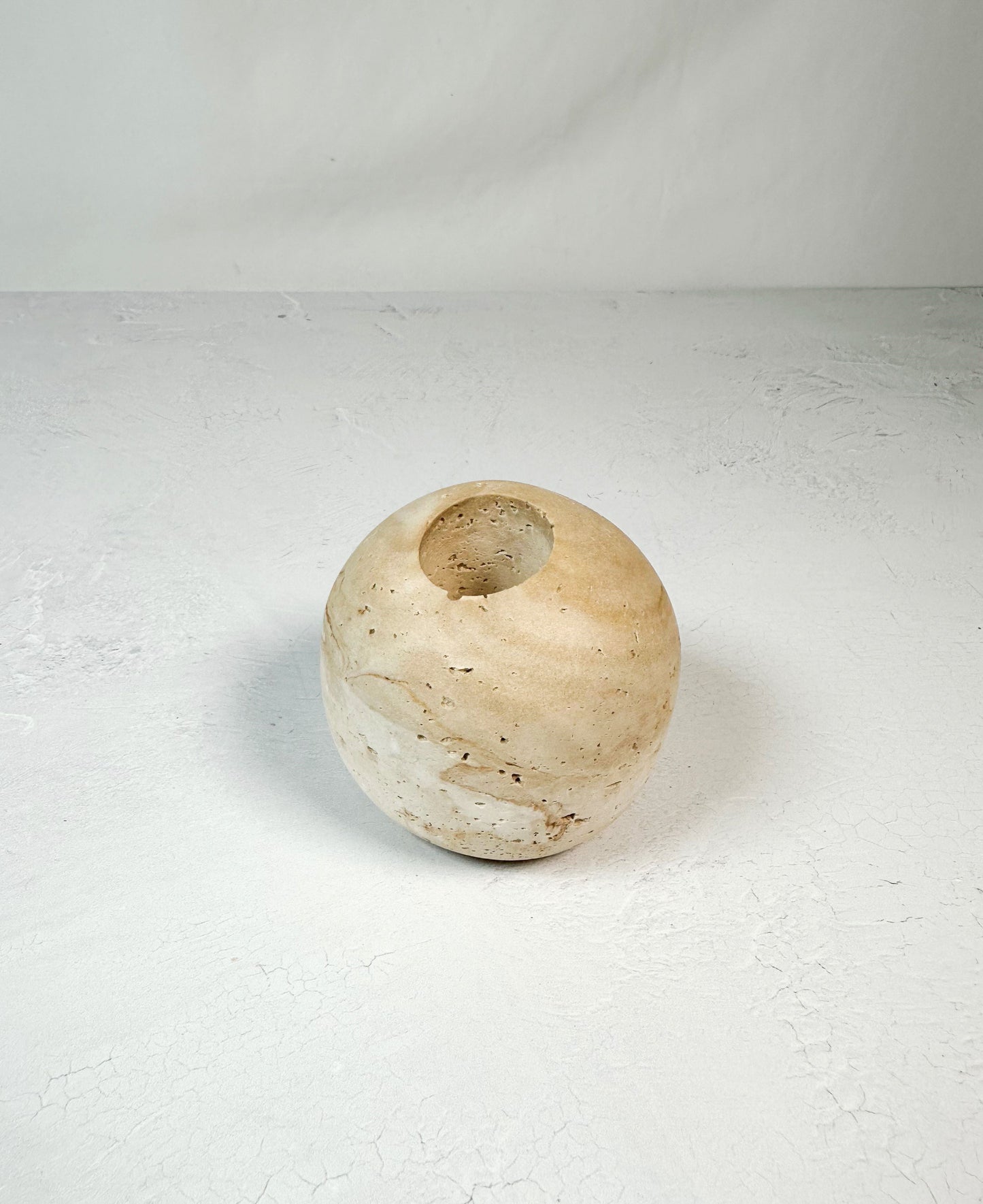 Travertine and Lava Rock Luna Match Holder