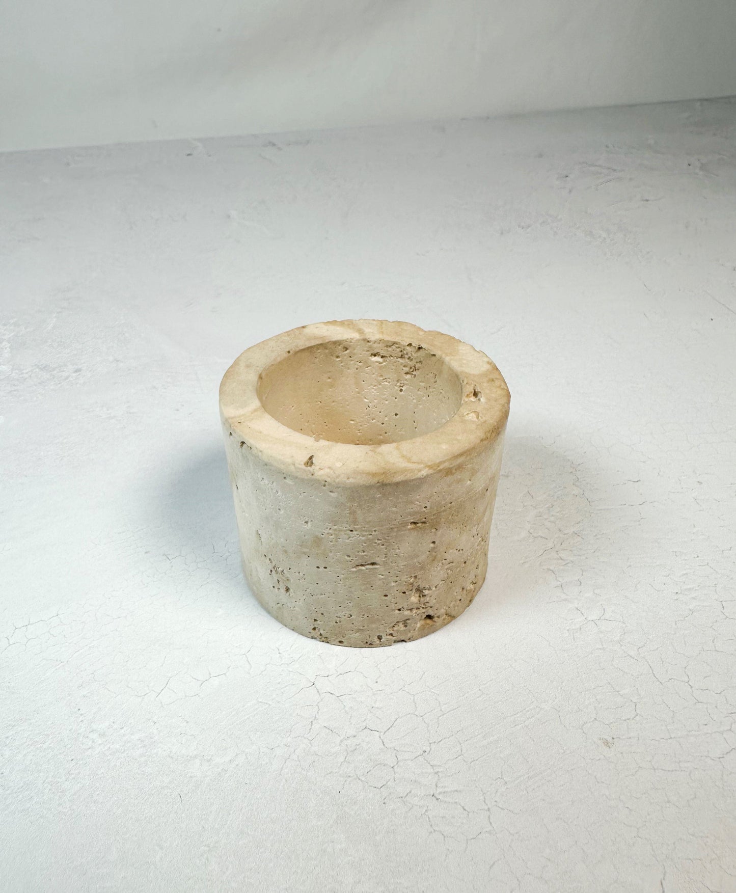Travertine and Lava Rock Mini Vessel
