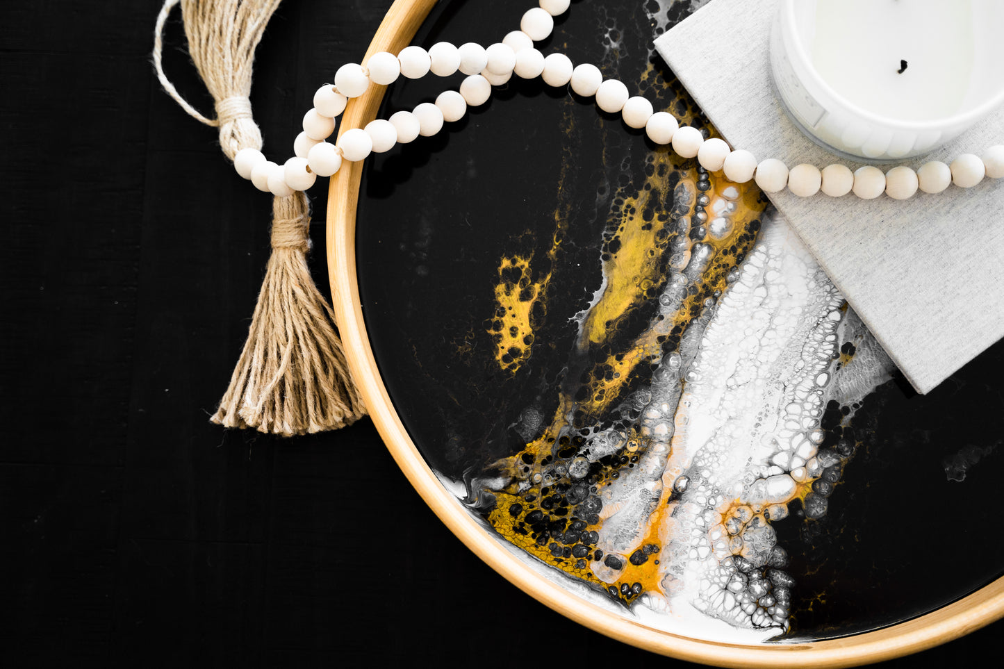 discontinued serving tray accented with resin