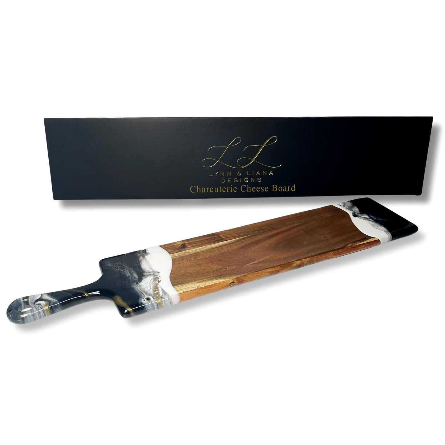 baguette acacia board accented with resin