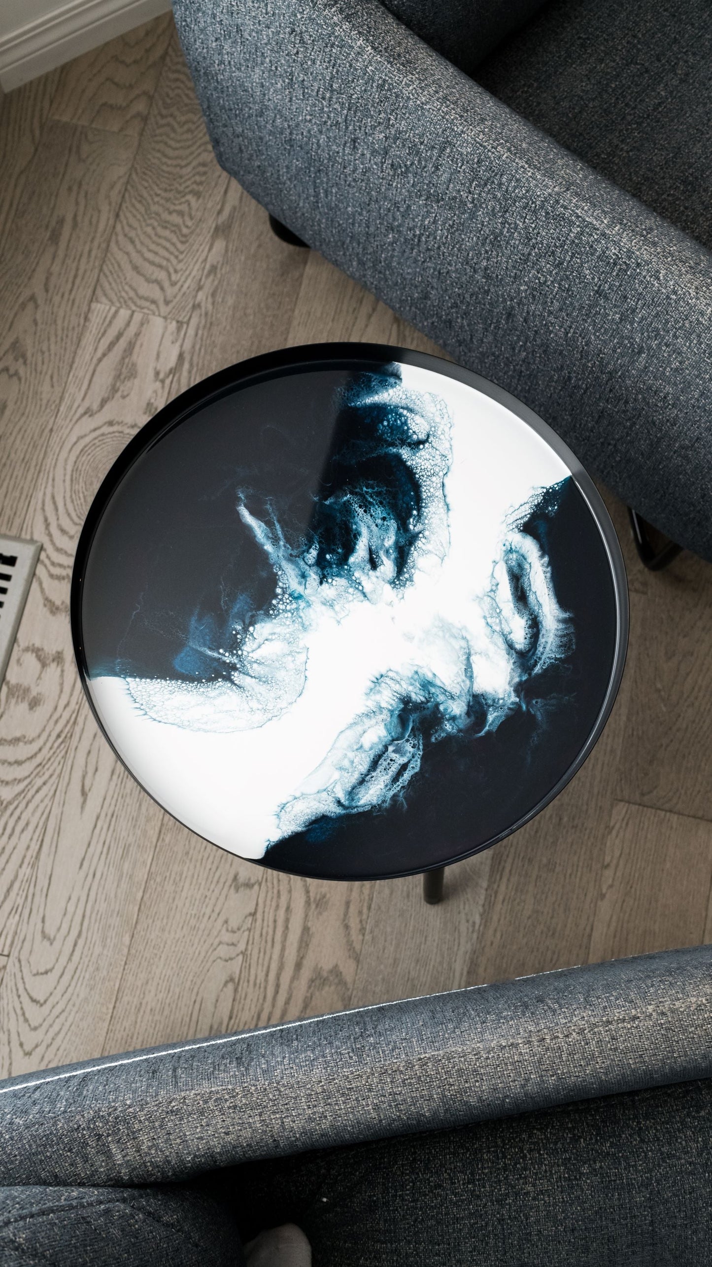 Navy Metal Side Table