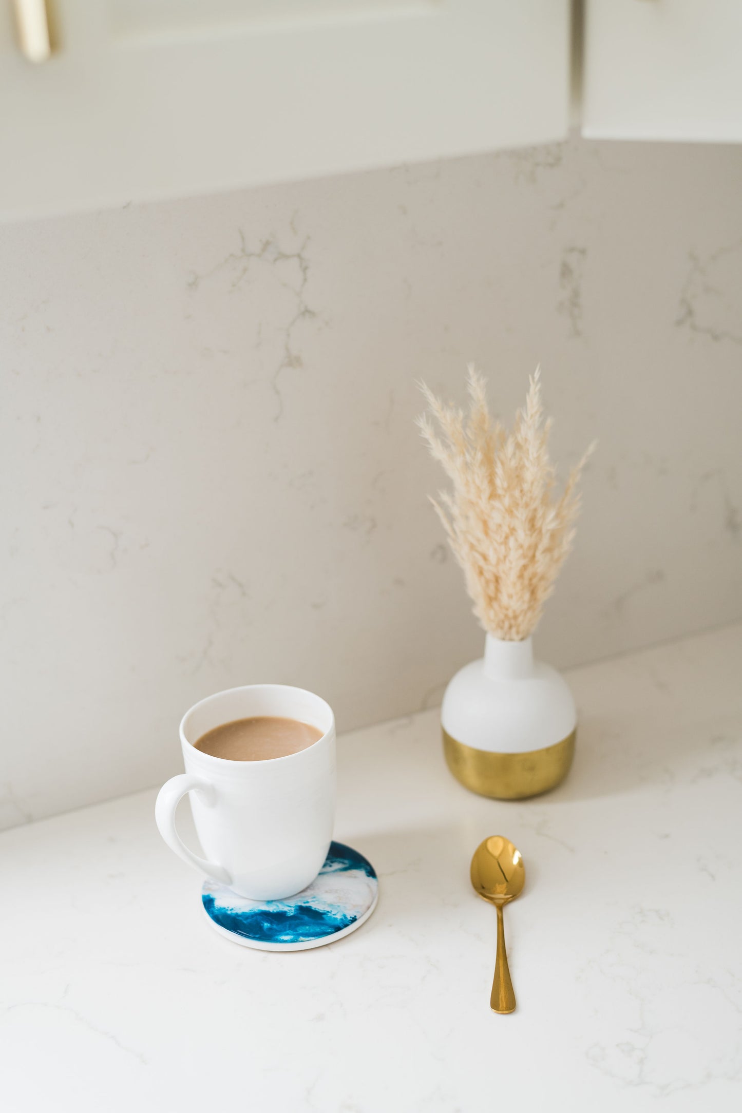 ceramic coaster accented with resin