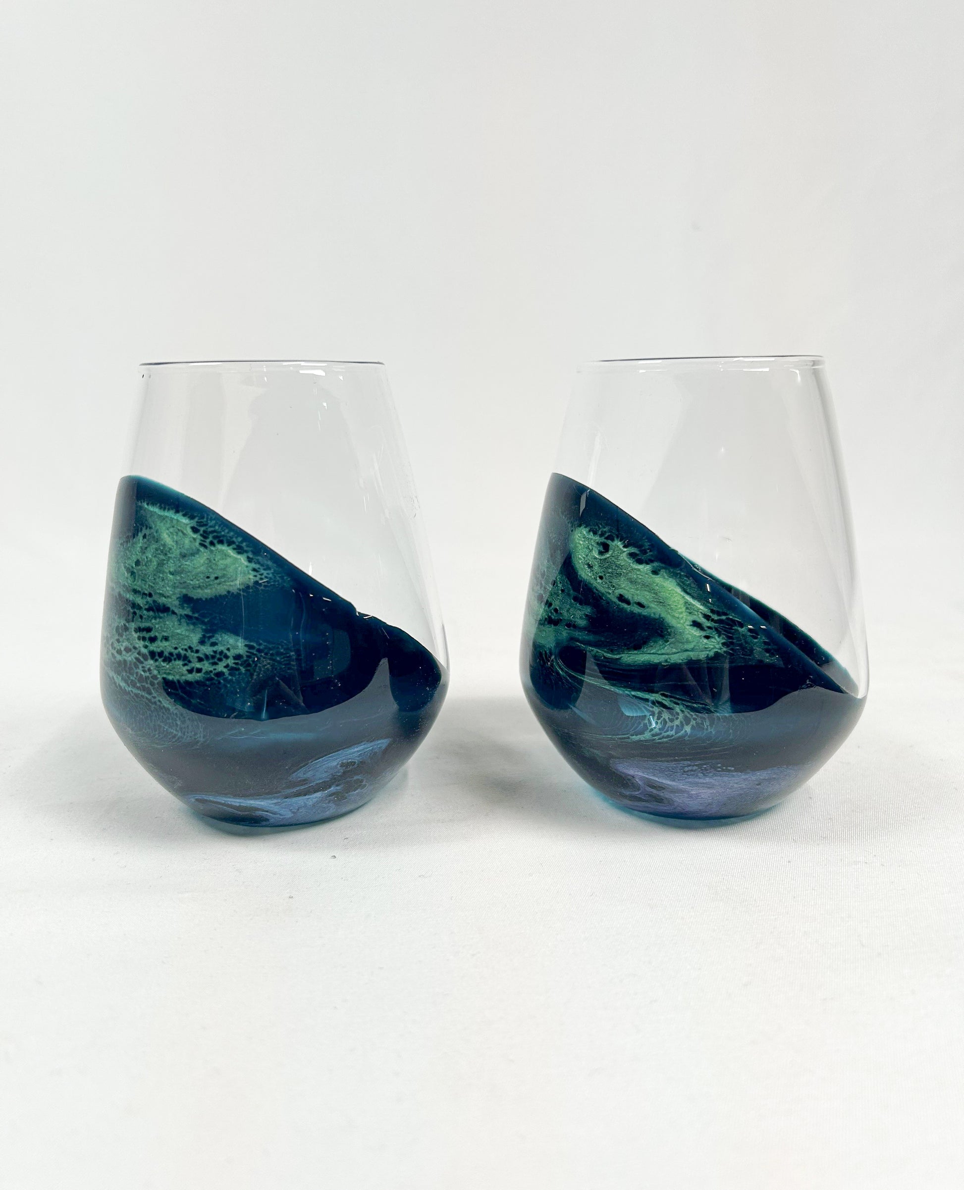 Northern Lights wine glasses