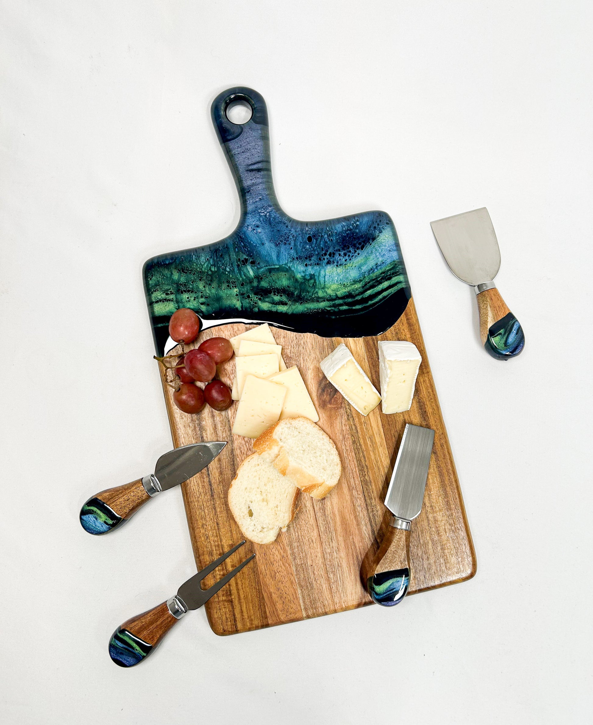 knife set set of 4 accented with resin