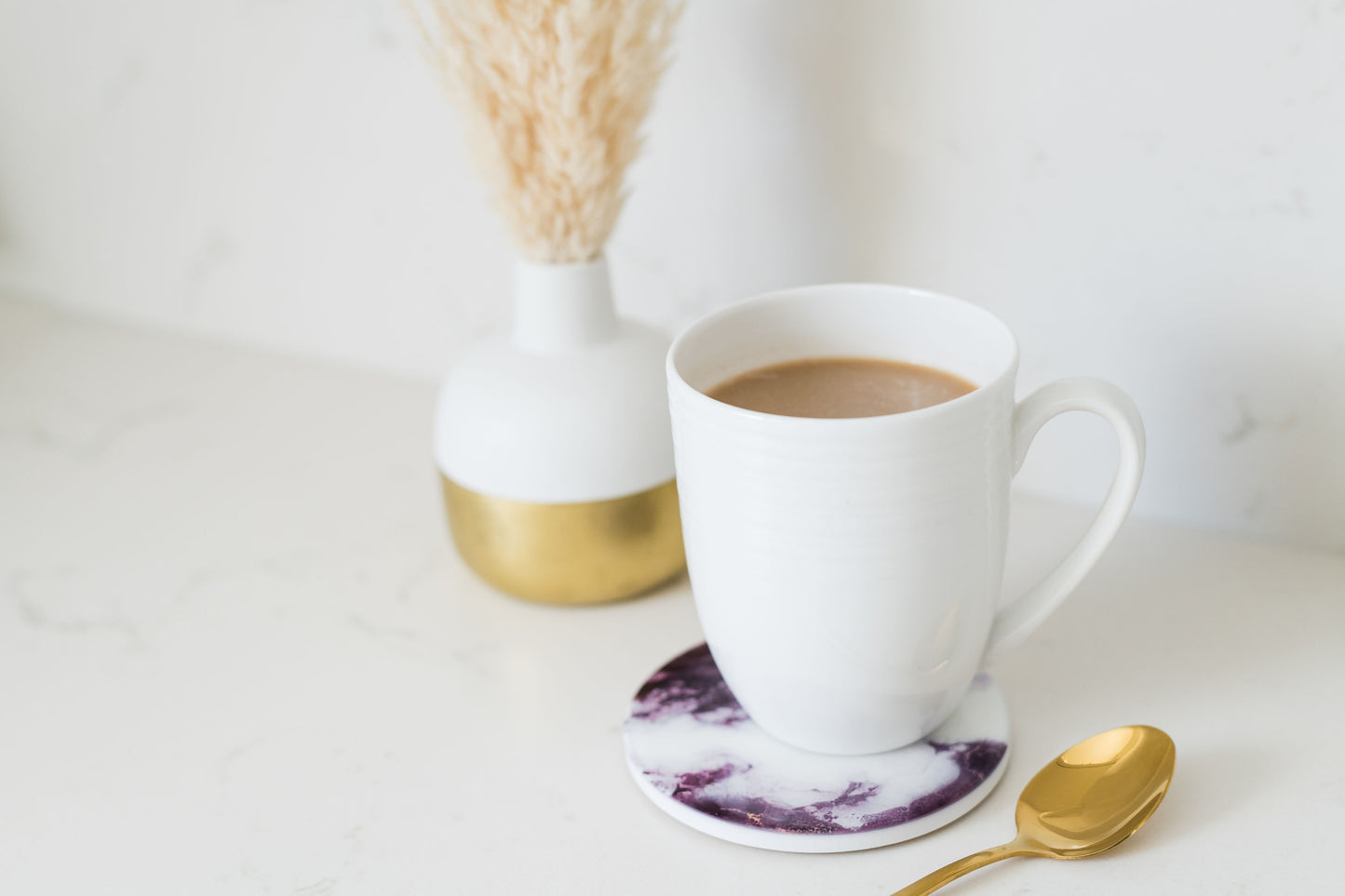 ceramic coaster accented with resin