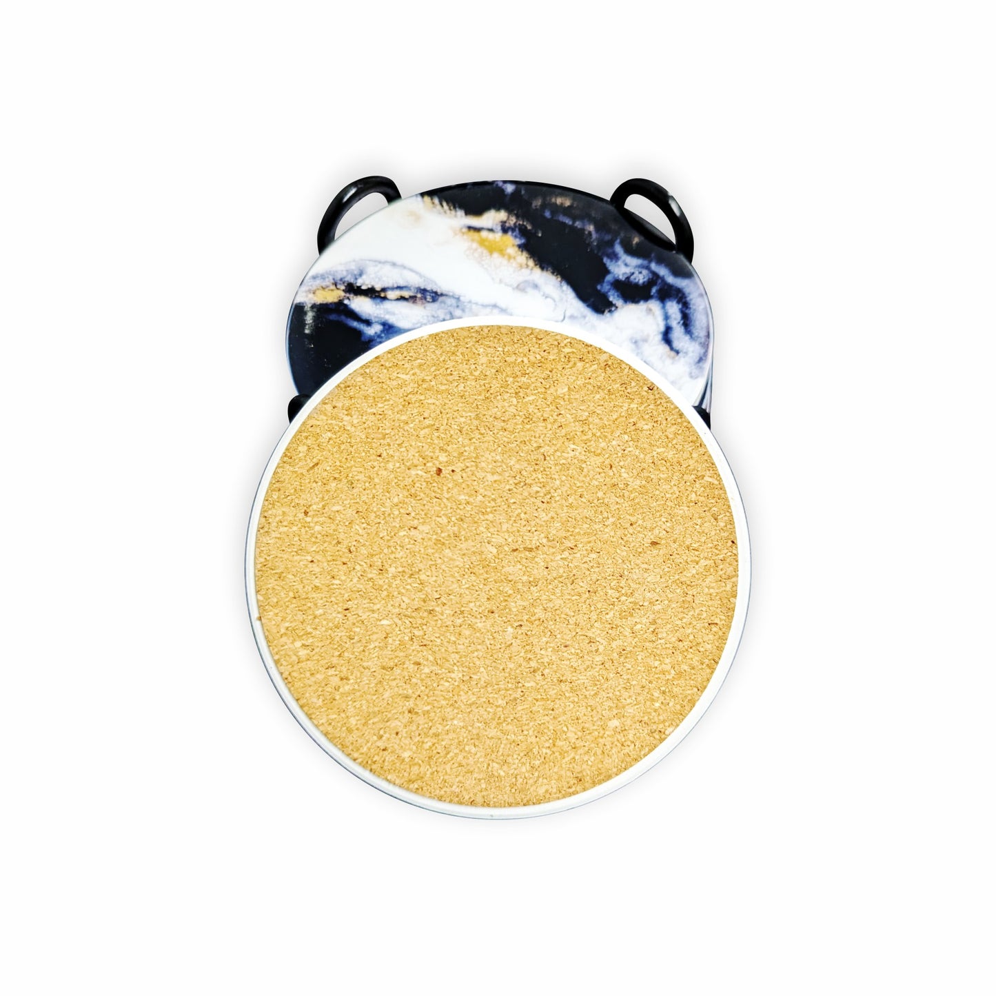 ceramic coaster accented with resin