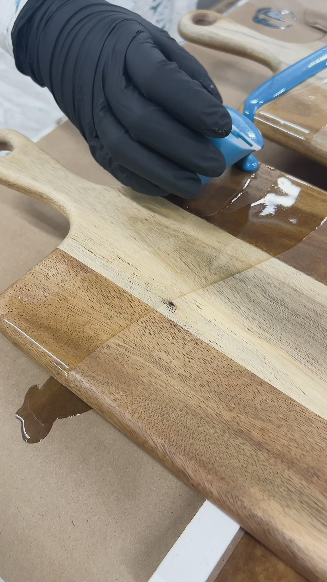 medium acacia cheese board accented with resin