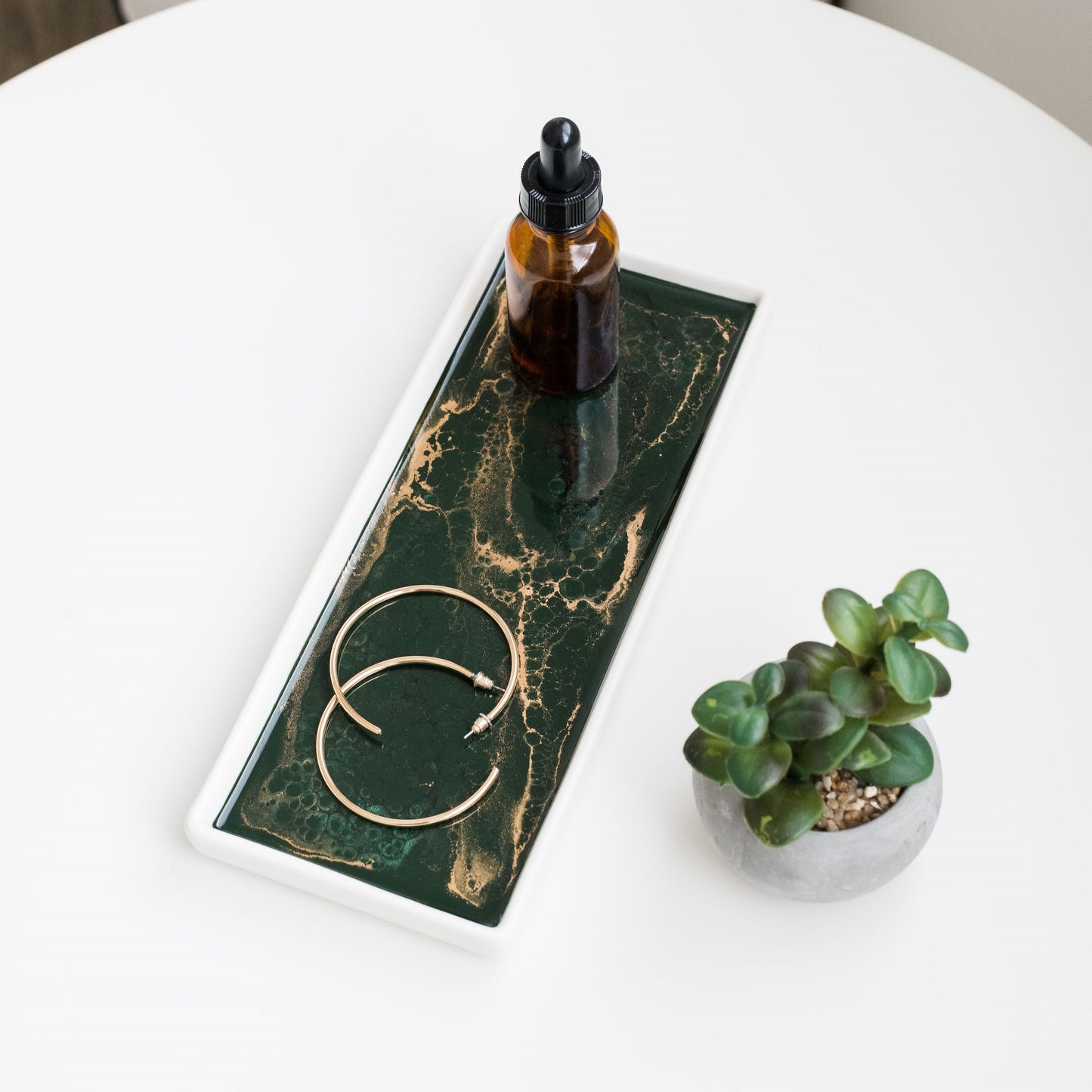 small ceramic tray accented with resin