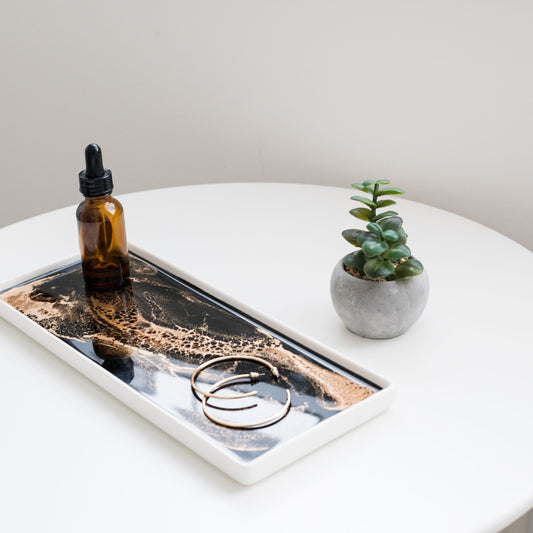 large ceramic tray accented with resin