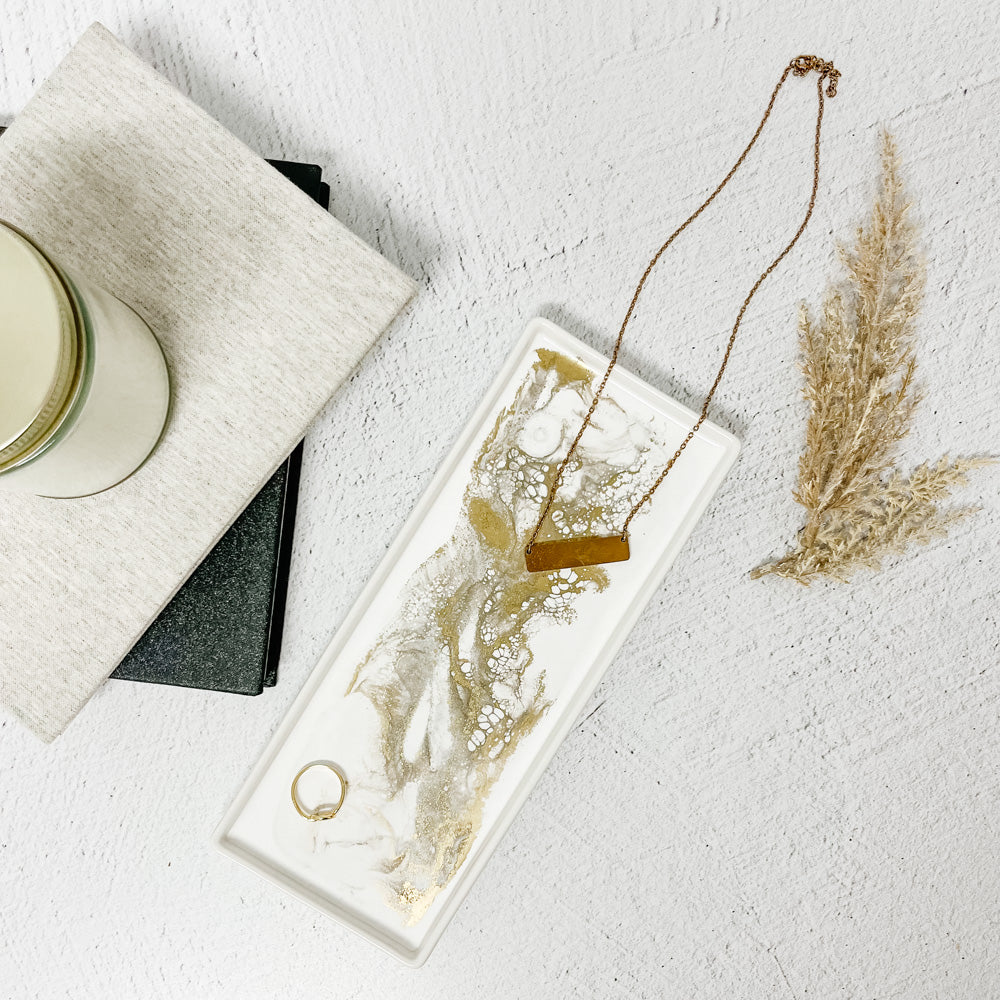 small ceramic tray accented with resin