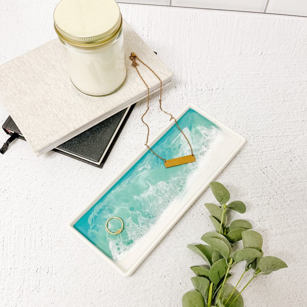 small ceramic tray accented with resin