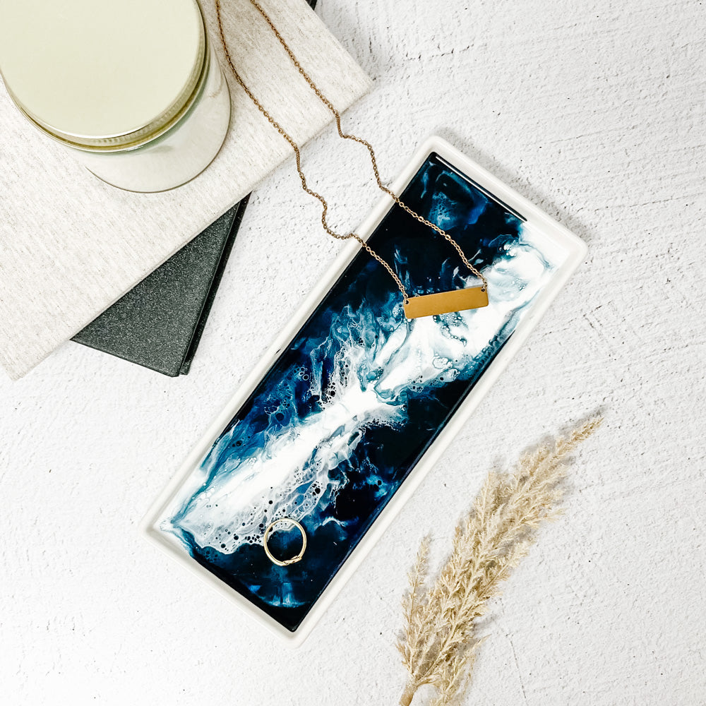 small ceramic tray accented with resin
