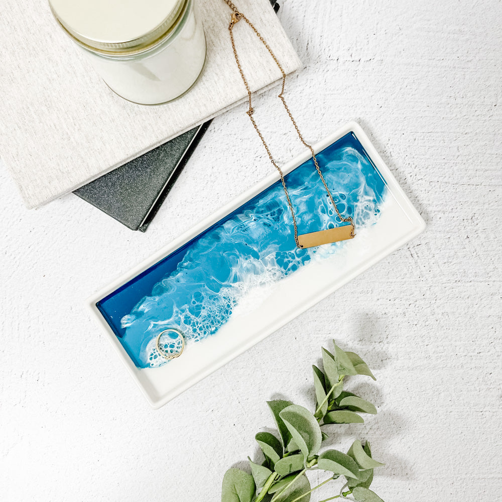small ceramic tray accented with resin