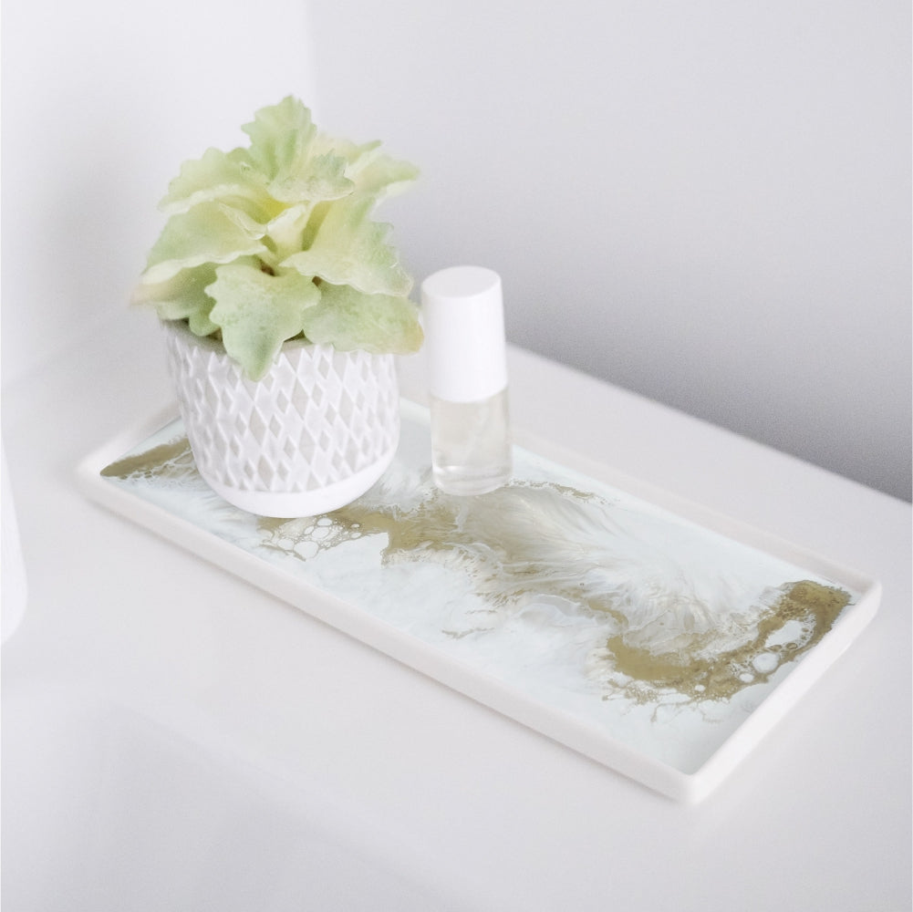 large ceramic tray accented with resin