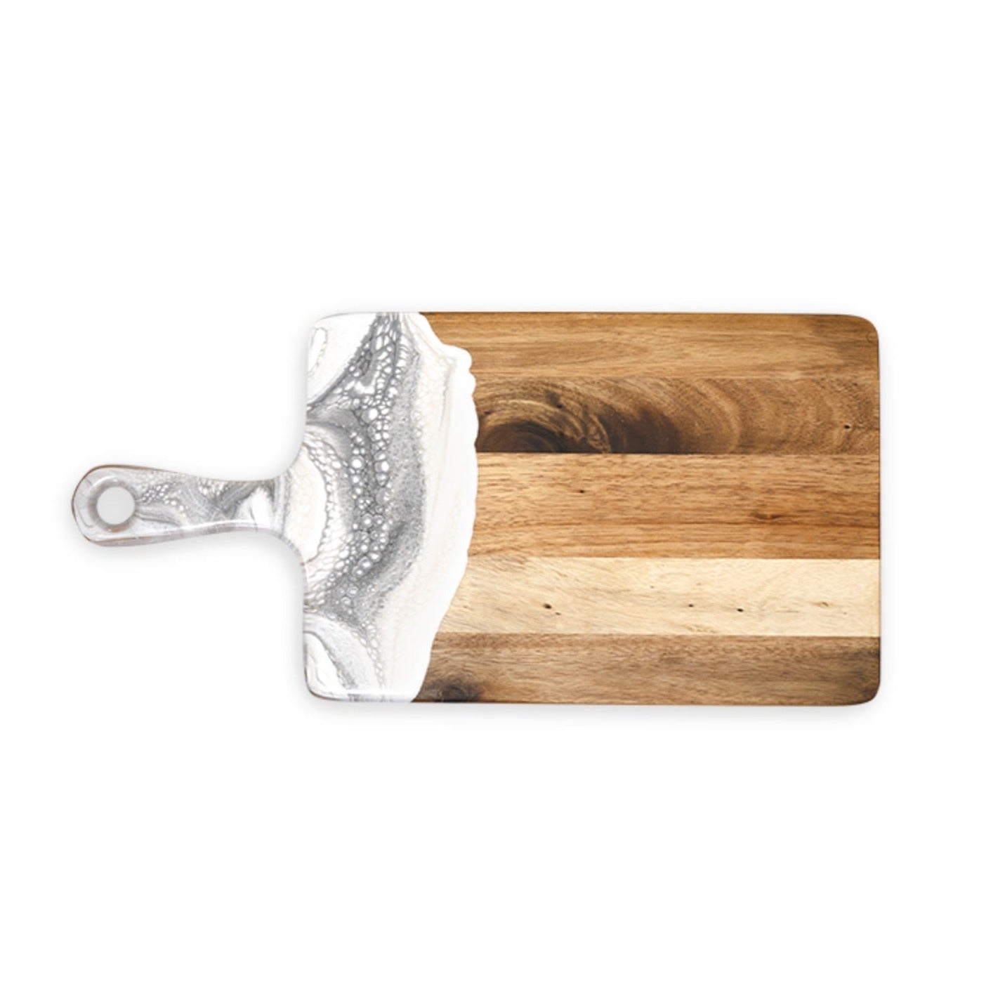 medium acacia cheese board accented with resin