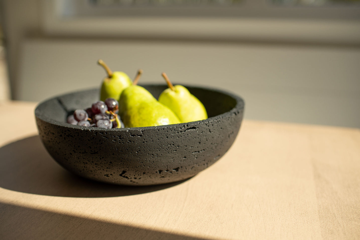 Travertine and Lava Rock Fruit Bowl