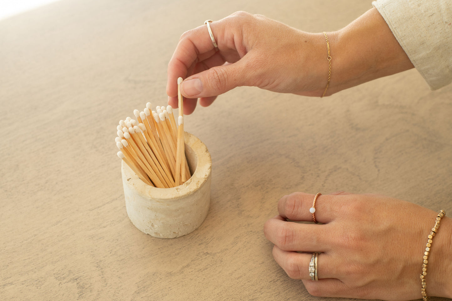 Travertine and Lava Rock Mini Vessel