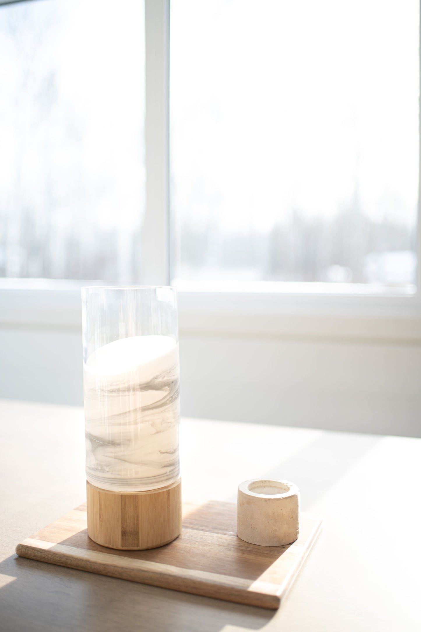 NEW!!! Resin Accented Vase with Bamboo Base