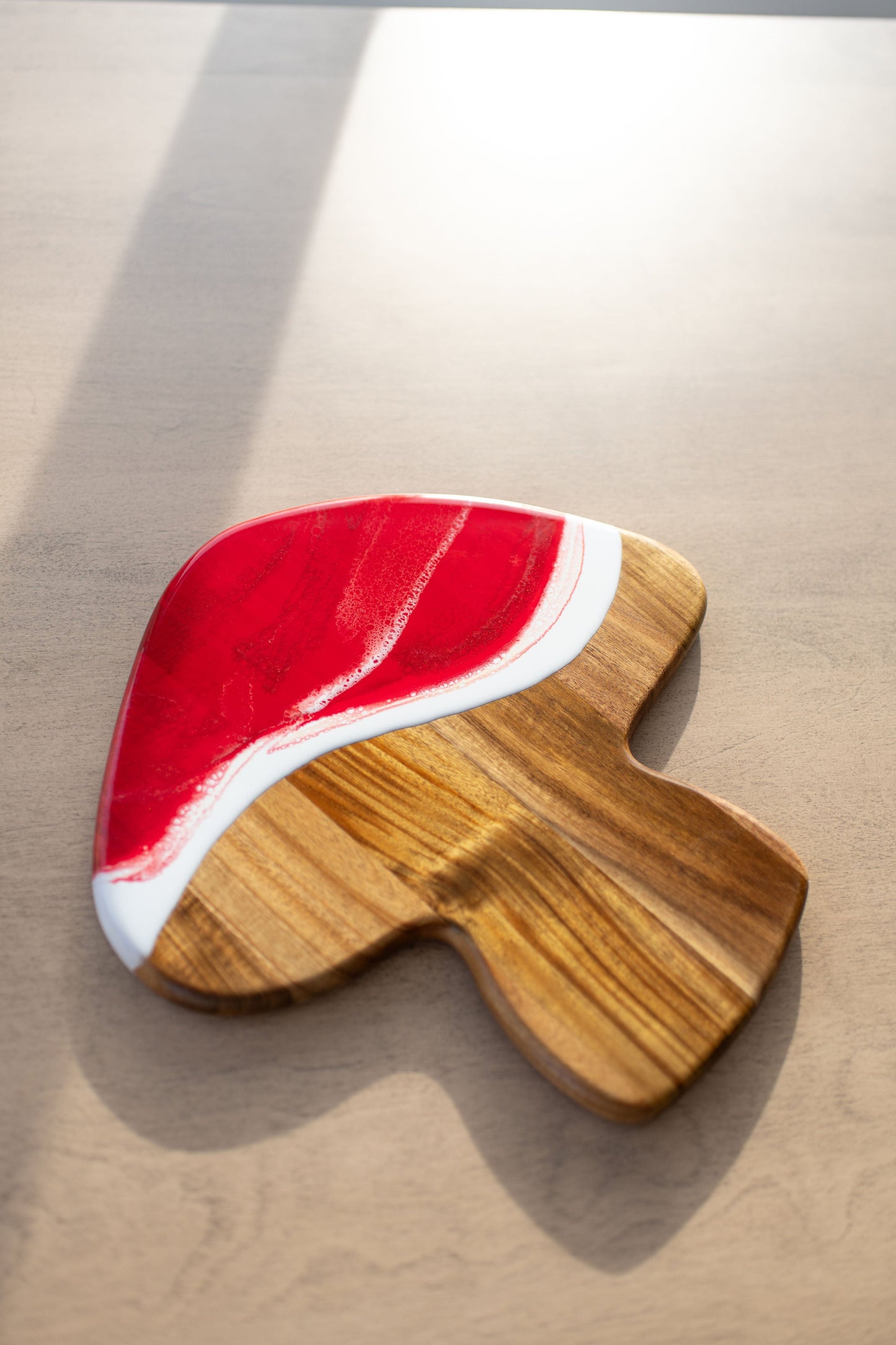 NEW!!! Mushroom Shaped Acacia Cheese Board and Ceramic Tray