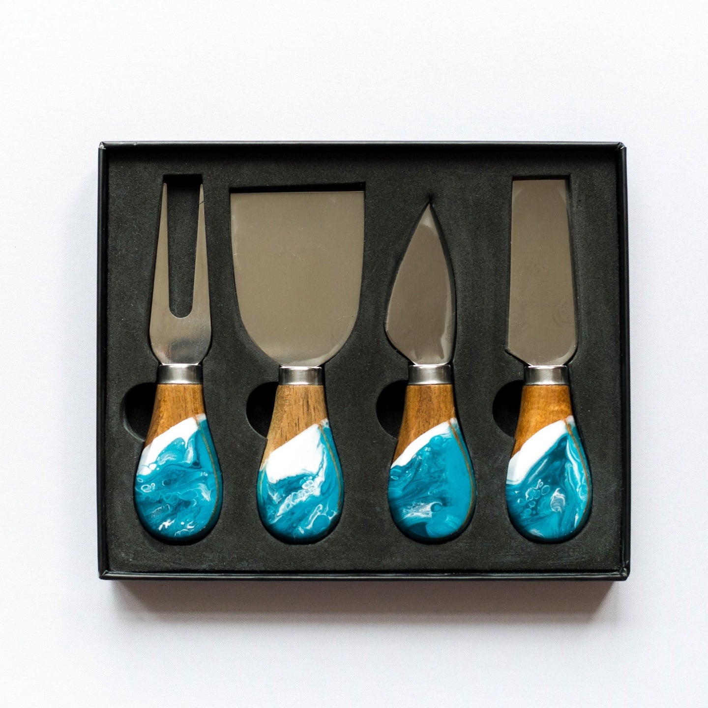 knife set set of 4 accented with resin