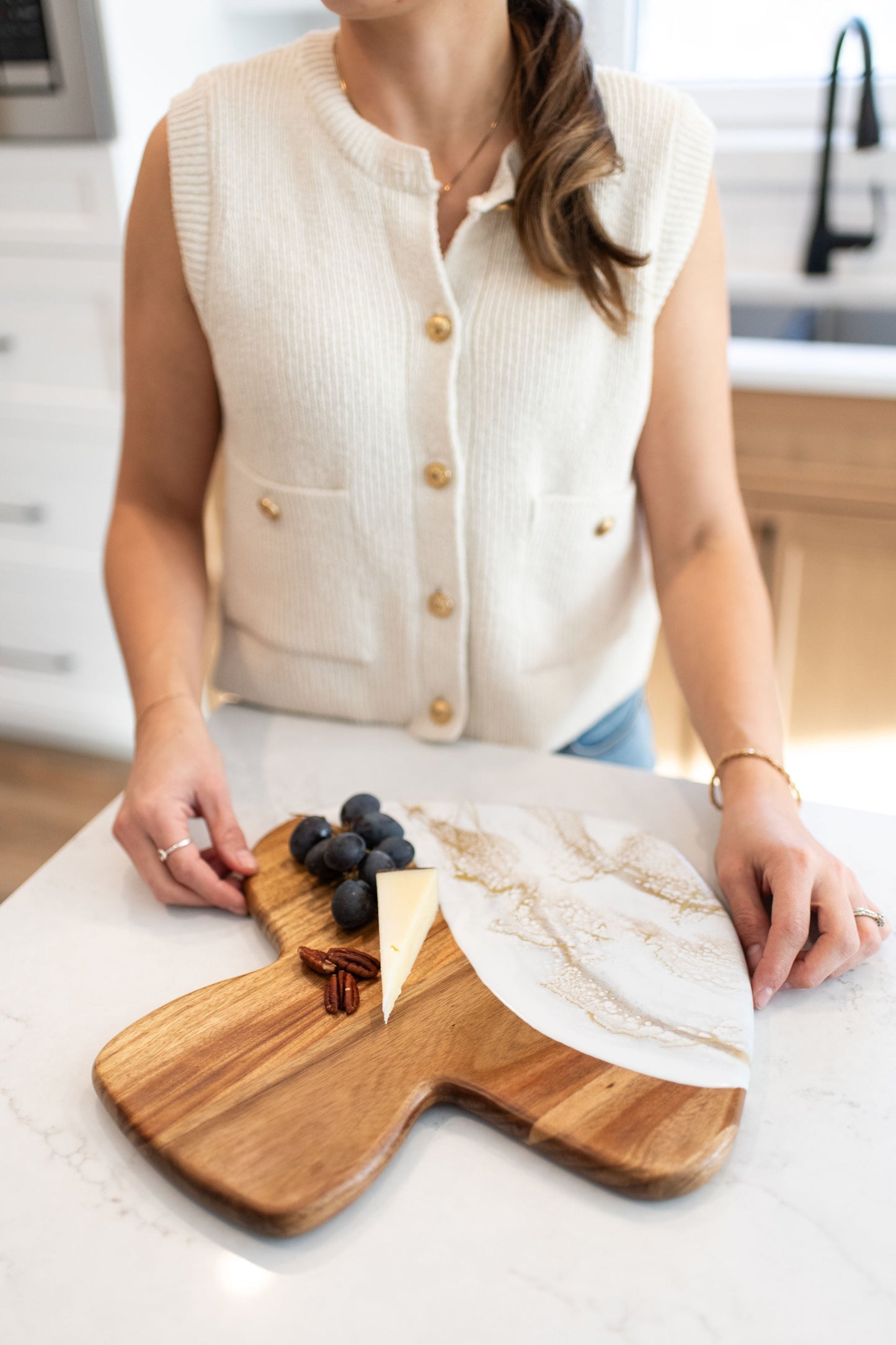 NEW!!! Mushroom Shaped Acacia Cheese Board and Ceramic Tray