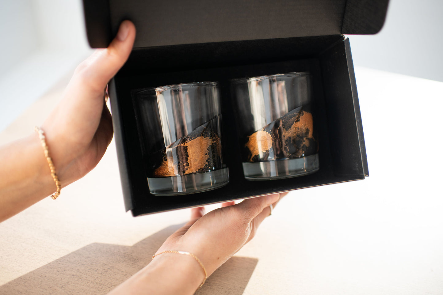 NEW!!! Resin Coated Old Fashioned Whisky Glasses (Set of 2)