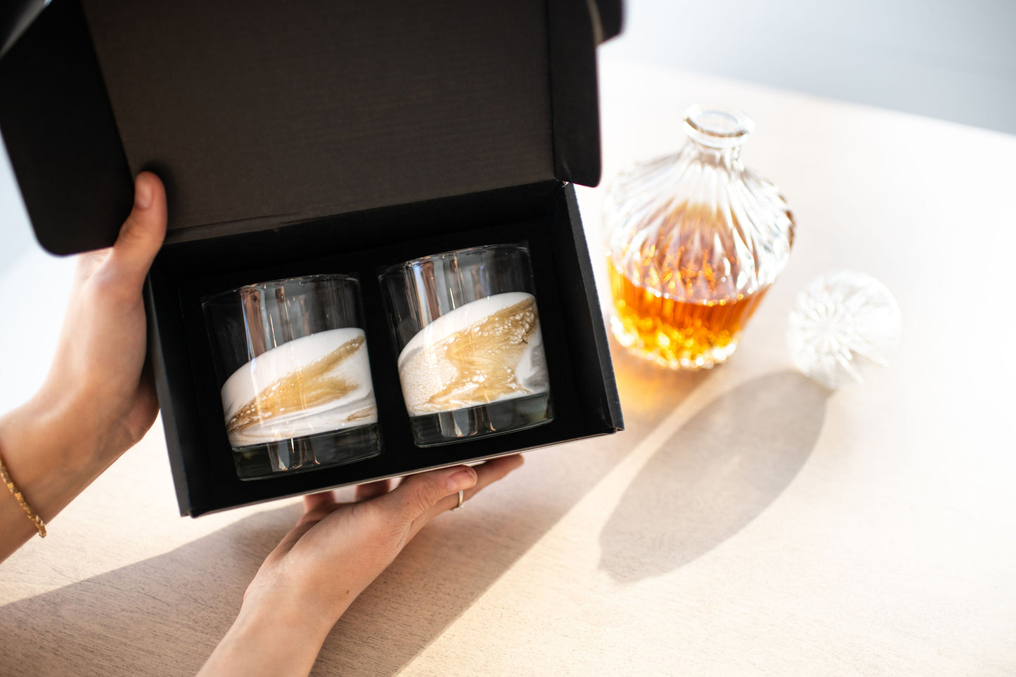 NEW!!! Resin Coated Old Fashioned Whisky Glasses (Set of 2)