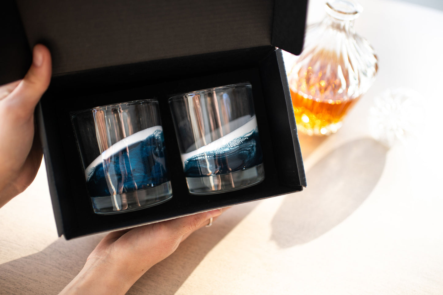 NEW!!! Resin Coated Old Fashioned Whisky Glasses (Set of 2)