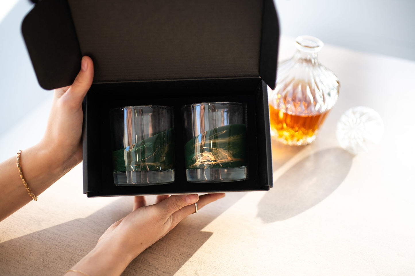 NEW!!! Resin Coated Old Fashioned Whisky Glasses (Set of 2)