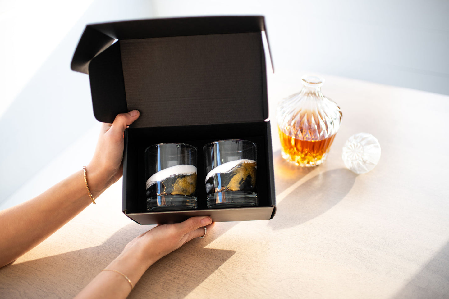 NEW!!! Resin Coated Old Fashioned Whisky Glasses (Set of 2)