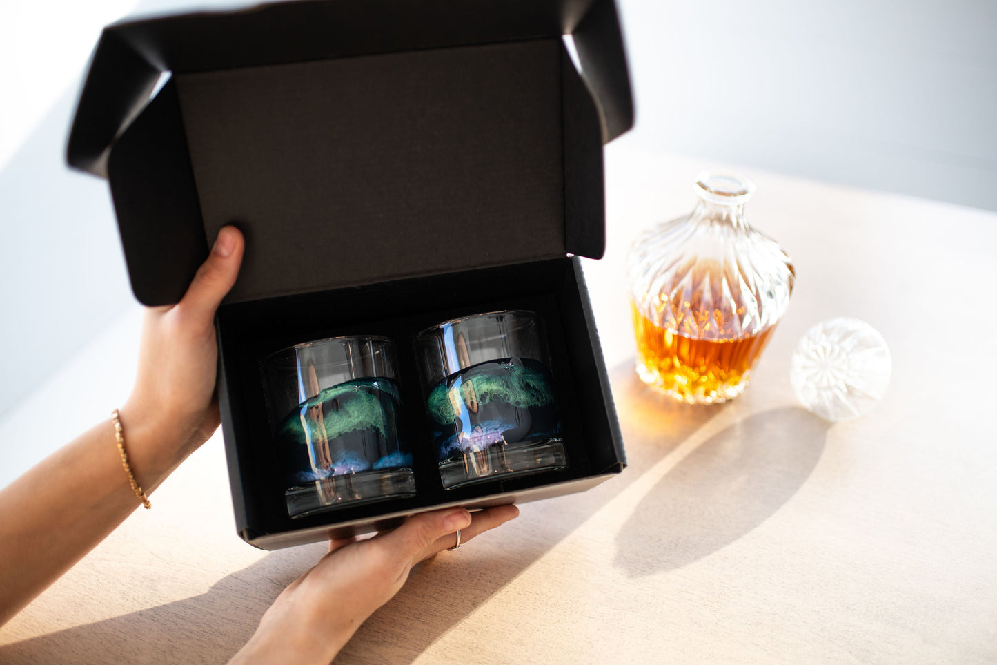 NEW!!! Resin Coated Old Fashioned Whisky Glasses (Set of 2)