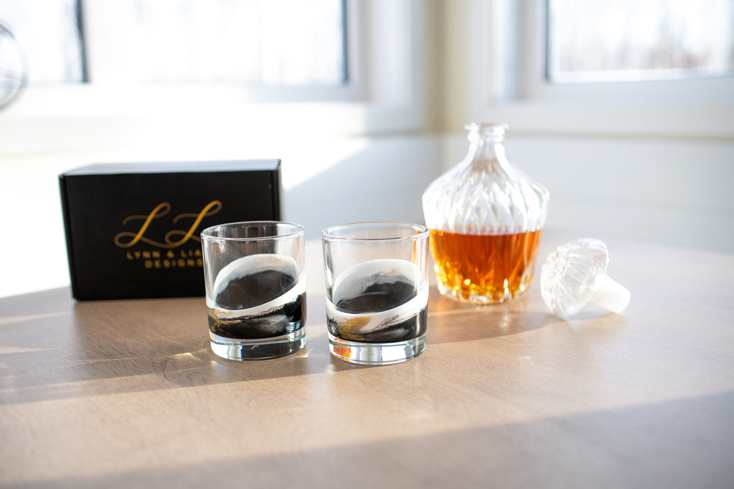 NEW!!! Resin Coated Old Fashioned Whisky Glasses (Set of 2)