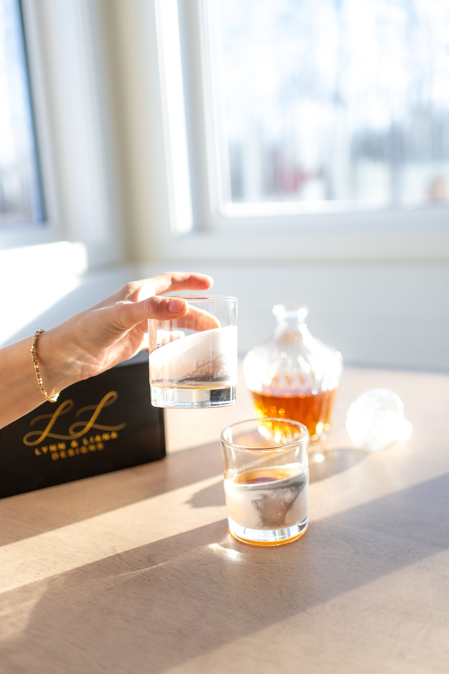 NEW!!! Resin Coated Old Fashioned Whisky Glasses (Set of 2)