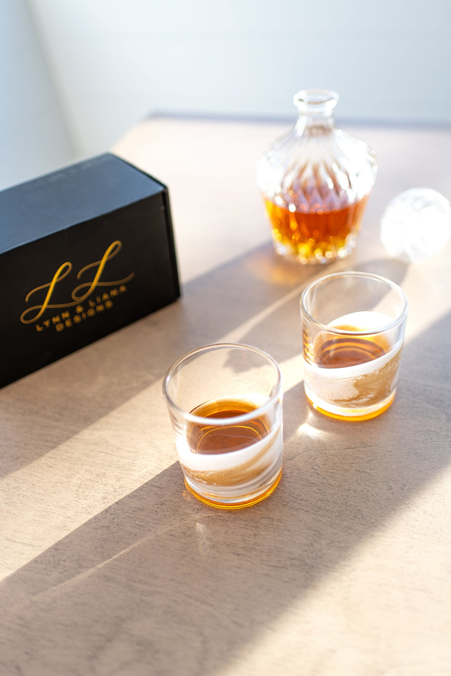 NEW!!! Resin Coated Old Fashioned Whisky Glasses (Set of 2)