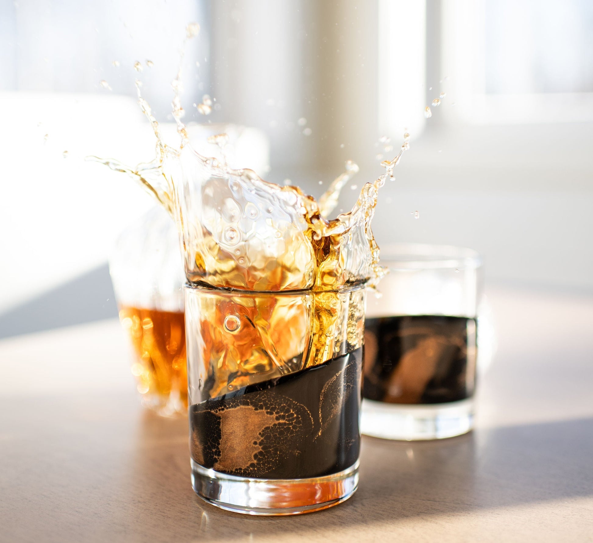 whisky glass in black ember