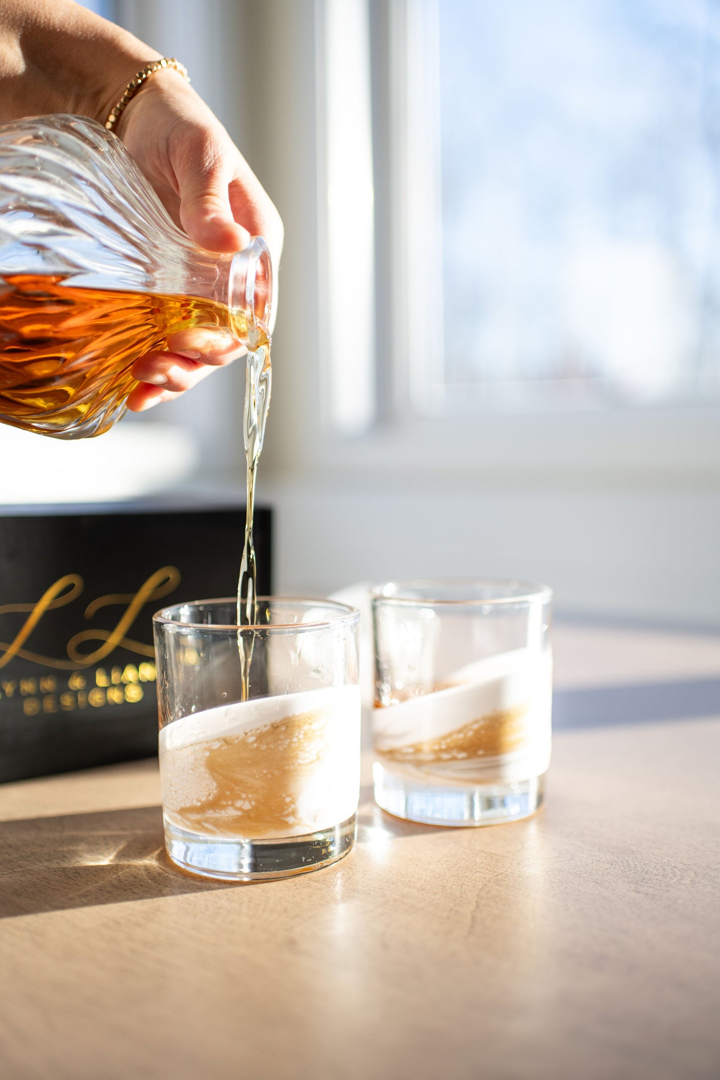 NEW!!! Resin Coated Old Fashioned Whisky Glasses (Set of 2)