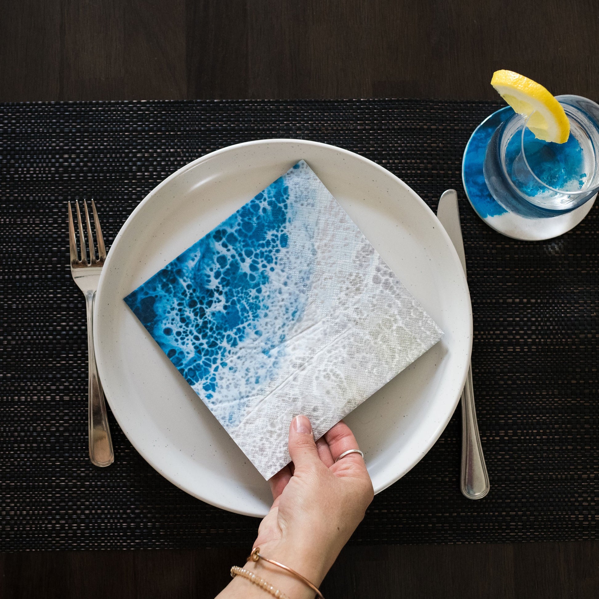 succulent paper napkins Luncheon Sized 3-Ply Beach-Themed Paper Napkins (50 pack)