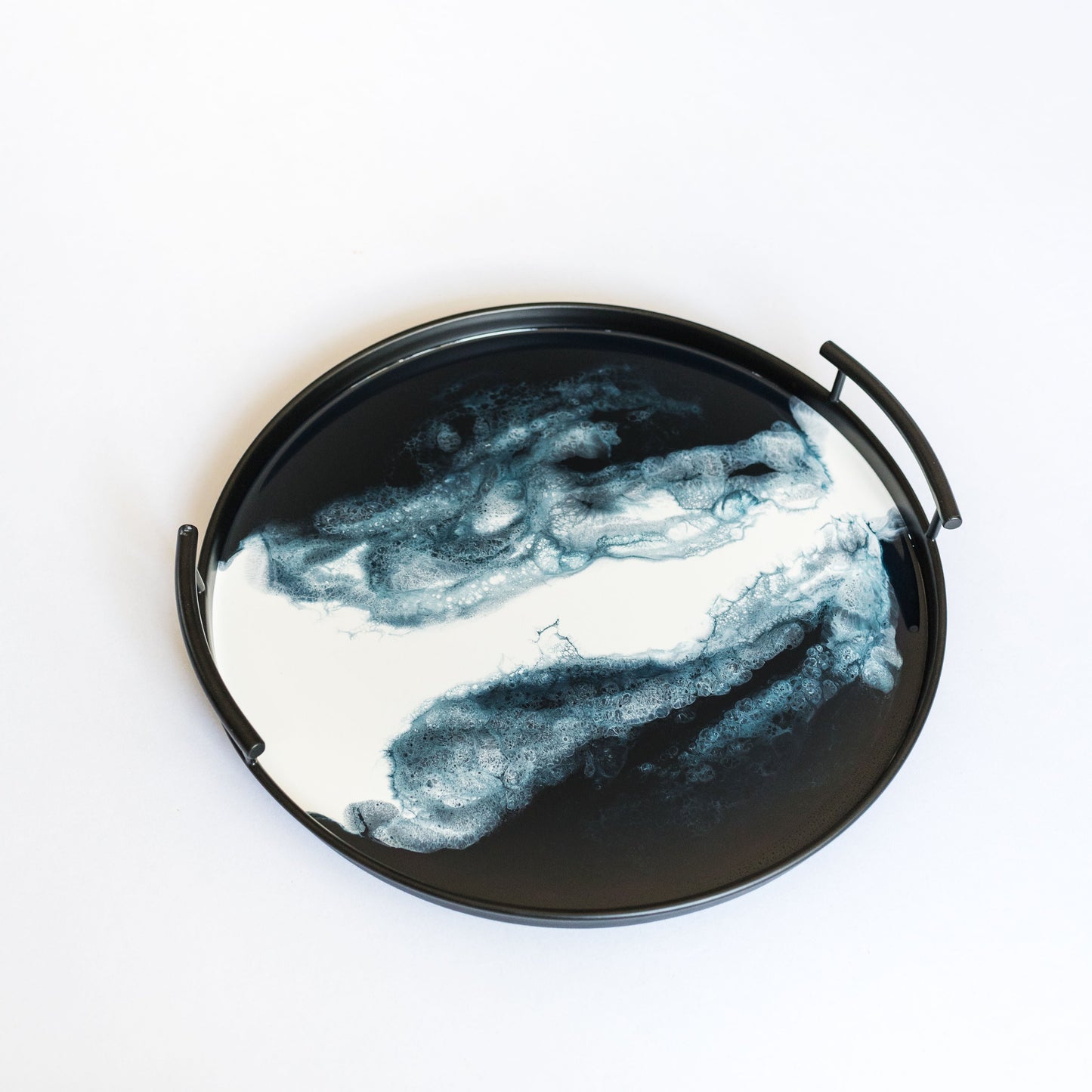 NEW! Resin Black Round Tray