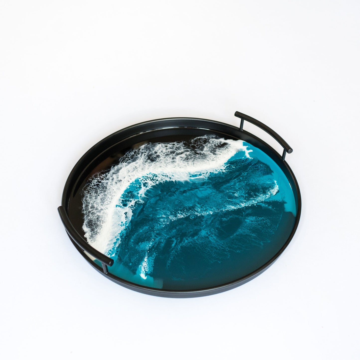 NEW! Resin Black Round Tray