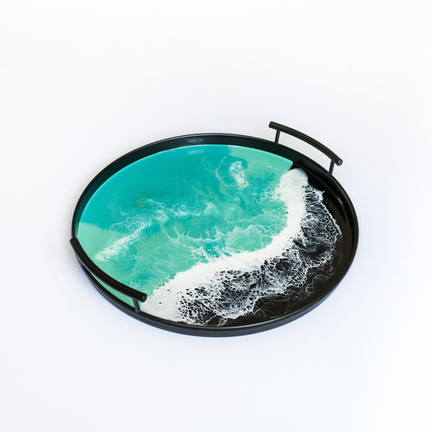 NEW! Resin Black Round Tray