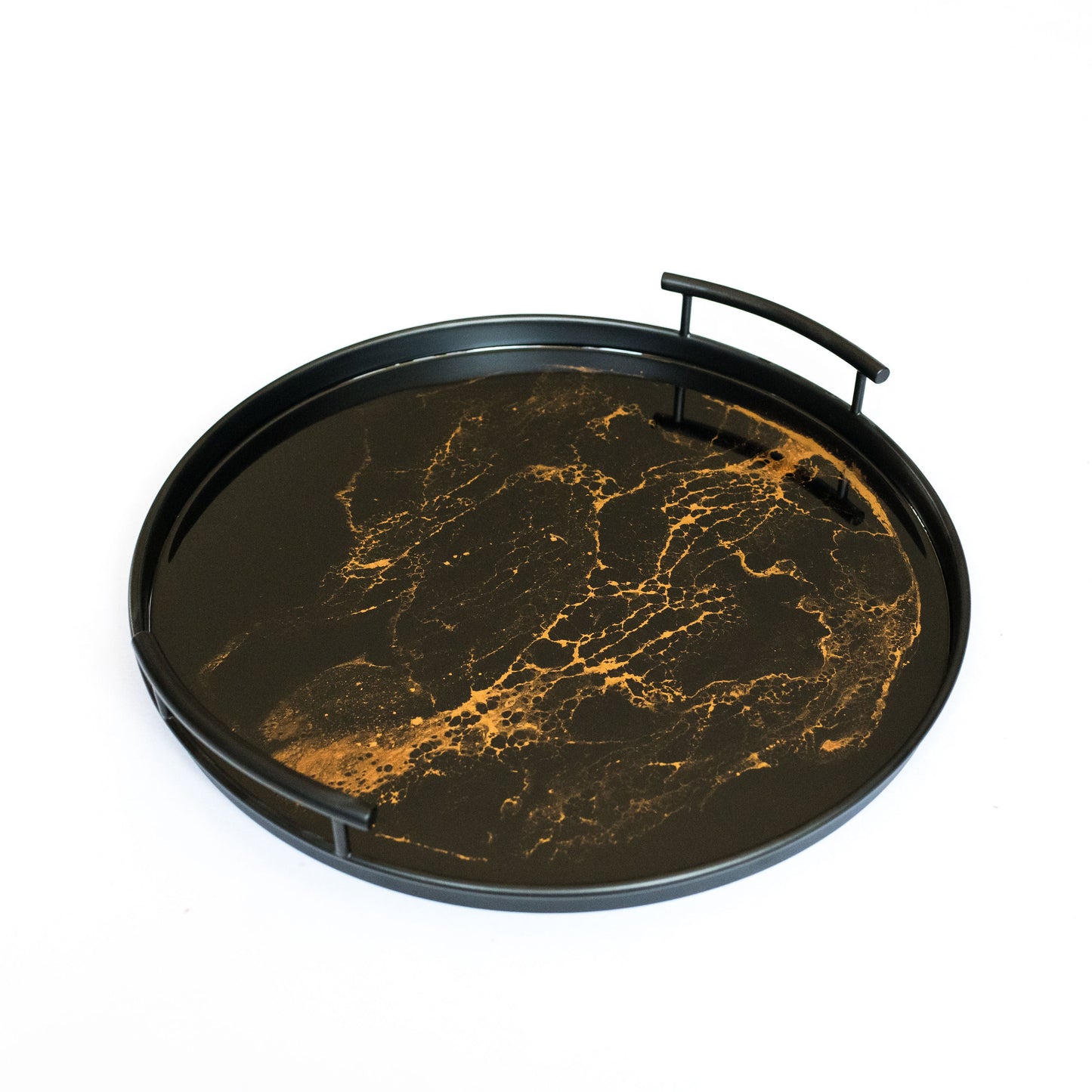 NEW! Resin Black Round Tray