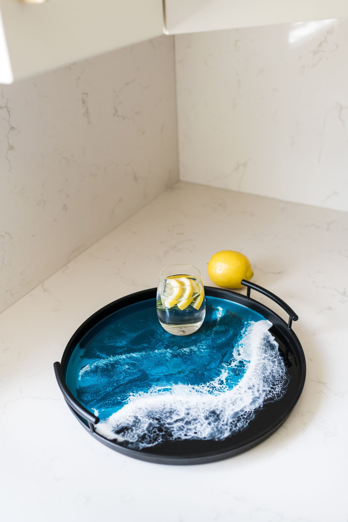 NEW! Resin Black Round Tray