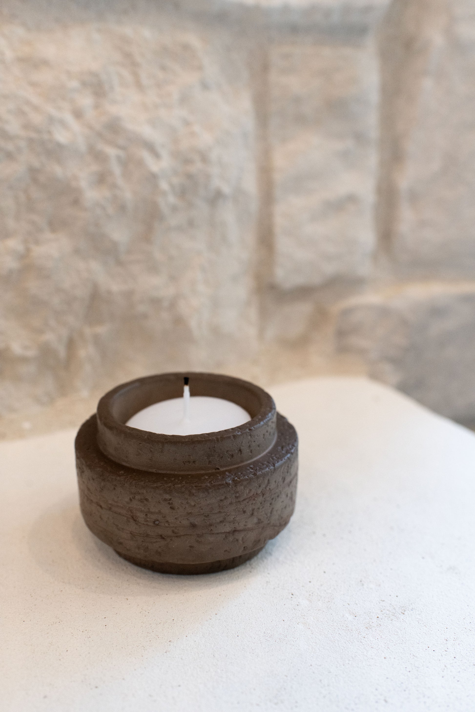 mocha candle holder 