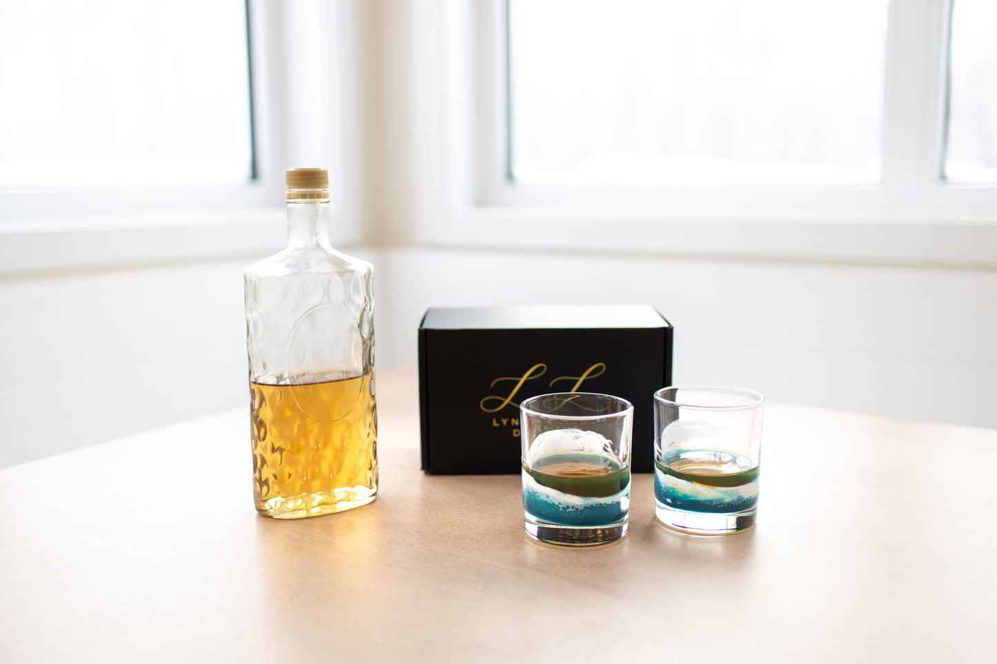 NEW!!! Resin Coated Old Fashioned Whisky Glasses (Set of 2)